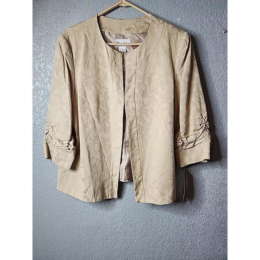 TanJay Suit Jacket Plus Size 14P White 3/4 Sleeve NWT Two Pockets Cottage Core